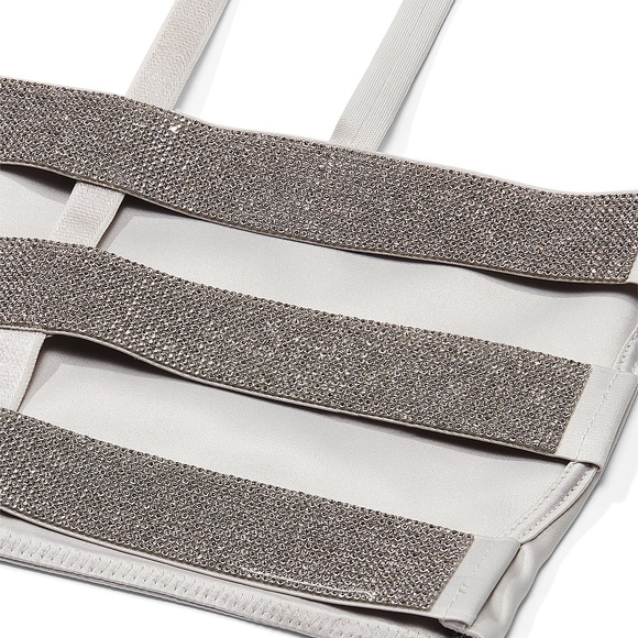 Victoria's Secret Silver Sparkle Bandeau Bralette & Thong Set - Picture 2 of 3